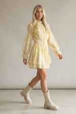 Sheer Crepe Mini Dress