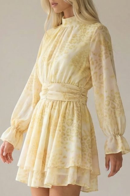 Sheer Crepe Mini Dress