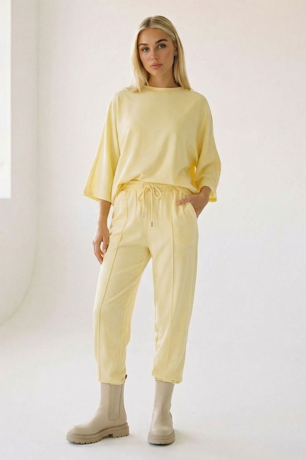 Set Viscose Loungewear in Yellow Set Viscose Loungewear in Yellow