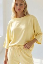 Apri Loose Viscose T-Shirt  in butter yellow