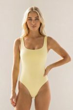 Square Neck Κορμάκι in yellow