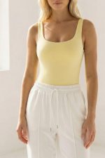 Square Neck Κορμάκι in Butter Yellow