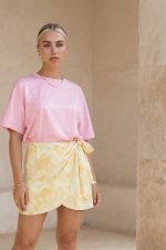 Mini Κρουαζέ Φούστα Floral in Yellow