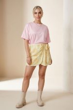 Mini Κρουαζέ Φούστα Floral in Yellow