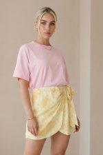 Mini Κρουαζέ Φούστα Floral in Yellow