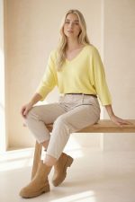 katia knitted top in yellow από modal viscose με απαλή fluffy υφή. One Size έως X-Large. Premium boutique ρούχα στο White Tie Boutique.