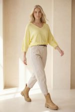 katia knitted top in yellow από modal viscose με απαλή fluffy υφή. One Size έως X-Large. Premium boutique ρούχα στο White Tie Boutique.