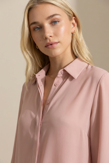 Sheer Πουκάμισο in Dusty Pink