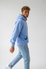 Unisex Oversized Hoodie Fluffy in baby blue
