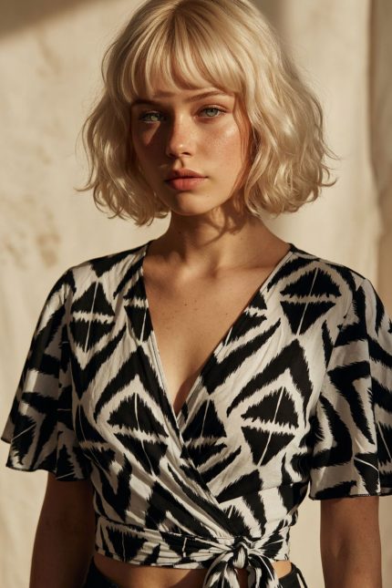 Iris Viscose Top Ρόμβος Χαρακτηριστικά Προϊόντος • Πολυμορφικό κρουαζέ σχέδιο • Δένει μπροστά & πίσω • Μπορεί να φορεθεί και ανάποδα • Άνοιγμα μπροστά ή στην πλάτη ανάλογα το styling • Μανίκι σε άνετη γραμμή • Ύφασμα: Viscose • Αίσθηση: Πολύ δροσερή, ανάλαφρη & εξαιρετικά μαλακή στην αφή • Εφαρμογή: Άνετη • Μέγεθος: One Size (καλύπτει έως Medium Plus) • Κατάλληλο για ευαίσθητα δέρματα & άτομα με αλλεργίες • Made in Greece 📏 Διαστάσεις • Στήθος: έως 100 cm • Μέση: προσαρμόζεται με δέσιμο • Μήκος: crop κανονικό 🧼 Φροντίδα • Πλύσιμο έως 30°C • Χωρίς στύψιμο • Φυσικό στέγνωμα • Σιδέρωμα σε κανονική θερμοκρασία