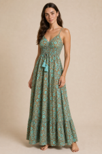 Anvi ART SILK Maxi Φόρεμα in Mint