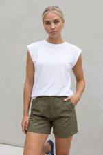 Cotton Τζιν Σορτσάκι in khaki