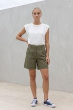 Cotton Τζιν Σορτσάκι in khaki