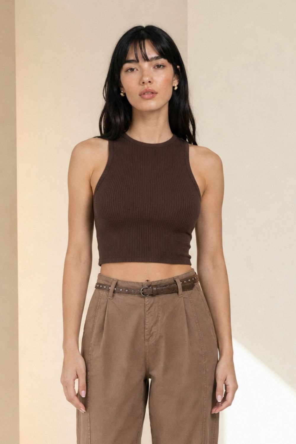 Celia Crop Top in Brown Celia Crop Top in Brown