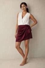 Satin Mini Wrap Skirt in burgundy Κωδικός: 6321 Χαρακτηριστικά Προϊόντος • Mini κρουαζέ φούστα με σατινέ υφή • Εσωτερικό φύλλο που ασφαλίζει με κορδονάκι • Εξωτερικό φύλλο που τυλίγει το σώμα και δένει στη μέση • Ρυθμιζόμενη εφαρμογή που προσαρμόζεται στη σιλουέτα • Άνετη γραμμή που κολακεύει το σώμα • Mini μήκος • One Size – καλύπτει έως Large • Satin blend σύνθεση • Ανάλαφρη, απαλή και δροσερή αίσθηση • Πολυμορφικός σχεδιασμός για εύκολους συνδυασμούς από το πρωί έως το βράδυ Διαστάσεις (One Size) • Μέση: έως 95–100 cm (ρυθμιζόμενη με δέσιμο) • Περιφέρεια: έως 110 cm • Μήκος: Mini Οδηγίες Φροντίδας • Πλύσιμο στους 30°C • Χωρίς στύψιμο • Σιδέρωμα σε χαμηλή θερμοκρασία