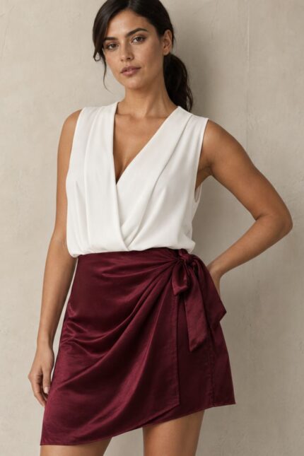 Satin Mini Wrap Skirt in burgundy Κωδικός: 6321 Χαρακτηριστικά Προϊόντος • Mini κρουαζέ φούστα με σατινέ υφή • Εσωτερικό φύλλο που ασφαλίζει με κορδονάκι • Εξωτερικό φύλλο που τυλίγει το σώμα και δένει στη μέση • Ρυθμιζόμενη εφαρμογή που προσαρμόζεται στη σιλουέτα • Άνετη γραμμή που κολακεύει το σώμα • Mini μήκος • One Size – καλύπτει έως Large • Satin blend σύνθεση • Ανάλαφρη, απαλή και δροσερή αίσθηση • Πολυμορφικός σχεδιασμός για εύκολους συνδυασμούς από το πρωί έως το βράδυ Διαστάσεις (One Size) • Μέση: έως 95–100 cm (ρυθμιζόμενη με δέσιμο) • Περιφέρεια: έως 110 cm • Μήκος: Mini Οδηγίες Φροντίδας • Πλύσιμο στους 30°C • Χωρίς στύψιμο • Σιδέρωμα σε χαμηλή θερμοκρασία