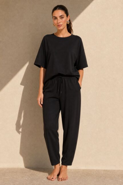 Set Viscose Loungewear in Black