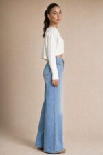 Crop Soft Viscose Sweater  in white