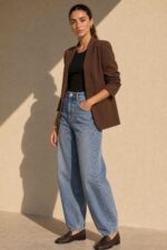 Jackie Jacket in Brown Κωδ.: 5926 Χαρακτηριστικά Προϊόντος Γραμμή: Relaxed / Oversized fit Μέγεθος: One Size – καλύπτει έως Large Ύφασμα: Ελαφρύ structured tailoring fabric με όμορφο πέσιμο Σχεδιασμός: Open-front, χωρίς κουμπώματα Μανίκια: 3/4 με σουρωμένο / ruched τελείωμα Εσωτερικό: Σατινέ επένδυση Non Iron Φροντίδα Πλύσιμο έως 30°C Χωρίς στύψιμο Χαμηλές στροφές Όχι στεγνωτήριο Non Iron Εάν χρειαστεί σιδέρωμα, προτείνεται χαμηλή θερμοκρασία και πάντα με προστατευτικό πανί ανάμεσα στο σίδερο και το ύφασμα