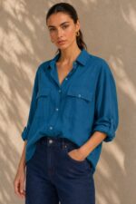 Mass Cargo Crepe Shirt κωδ:10630 Χαρακτηριστικά Μαλακό crepe ύφασμα Άνετη / relaxed γραμμή Κλασικός γιακάς Κουμπιά μπροστά Roll-up μανίκια με κουμπί Πιέτα στην πλάτη Ελαφρύ και άνετο στην εφαρμογή Non-iron / easy-care ύφασμα One Size Καλύπτει έως Large/Plus Διαστάσεις ΜΕΓΕΘΟΣ ΣΤΗΘΟΣ ΜΕΣΗ ΜΗΚΟΣ One Size έως 115 cm έως 112 cm ~72–74 cm Φροντίδα Πλύσιμο έως 30°C σε ήπιο πρόγραμμα. Χαμηλές στροφές και χωρίς στύψιμο. Δεν χρειάζεται σιδέρωμα υπό φυσιολογικές συνθήκες, εφόσον απλωθεί σωστά μετά το πλύσιμο. Όχι στεγνωτήριο.