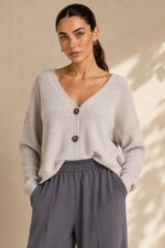 Χαρακτηριστικά Προϊόντος One Size – καλύπτει έως XL Κανονική προς άνετη γραμμή Μαλακό πλεκτό ύφασμα V λαιμόκοψη Κλείσιμο μπροστά με 3 κουμπιά Μακριά μανίκια Κανονικό προς ελαφρώς cropped μήκος Απαλή και άνετη αίσθηση Ιδανική για καθημερινό layering Διαχρονικός, minimal σχεδιασμός