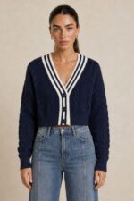 GNT Cable Knit Cardigan in Burgundy Χαρακτηριστικά Προϊόντος • Ύφασμα: Μαλακό πλεκτό • Ανάγλυφη cable knit / πλεξούδα ύφανση • V λαιμόκοψη • Contrast πλεκτή λεπτομέρεια περιμετρικά • Κλείσιμο μπροστά με κουμπιά • Μακριά μανίκια • Rib τελείωμα σε μανίκια και κάτω μέρος • Κανονική γραμμή • Κανονικό προς ελαφρώς cropped μήκος • Μαλακή και άνετη αίσθηση • One Size – καλύπτει έως Large Οδηγίες Φροντίδας • Πλύσιμο σε κρύο νερό • Στύψιμο μόνο σε χαμηλές στροφές • Στέγνωμα οριζόντια πάνω στην απλώστρα, ώστε να διατηρεί τη φόρμα του πλεκτού • Αποφύγετε το στεγνωτήριο και την άμεση επαφή με πηγές θερμότητας